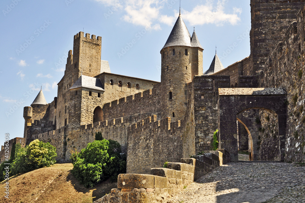 Obraz premium Il villaggio fortificato di Carcassonne, Francia