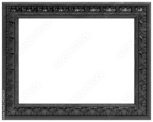 black carved frame for a mirror  (isolated on white background)