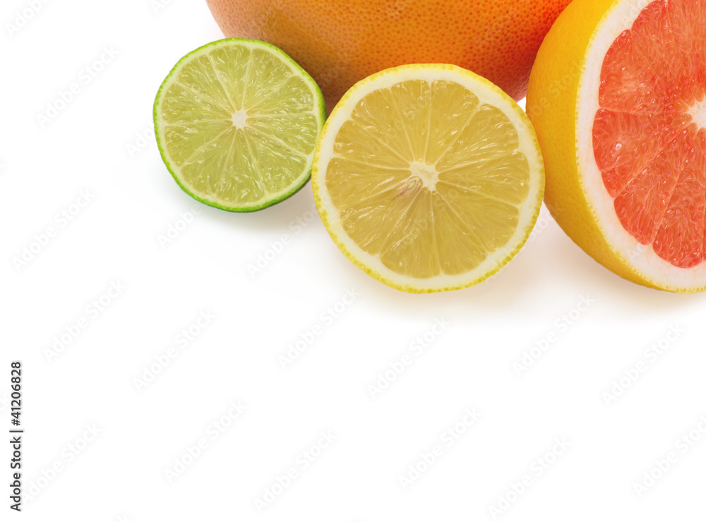 Image of a fresh whole lime, lemon and orange isolated on white Image of a fresh whole lime, lemon and orange isolated on white