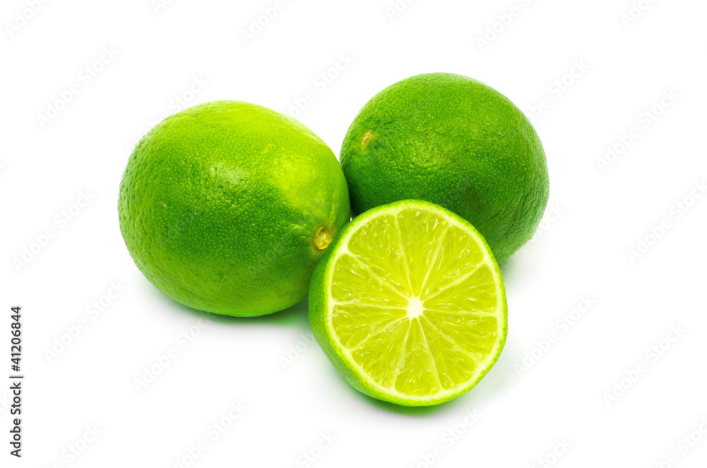 Fresh ripe lime. Isolated on white background Fresh ripe lime. Isolated on white background