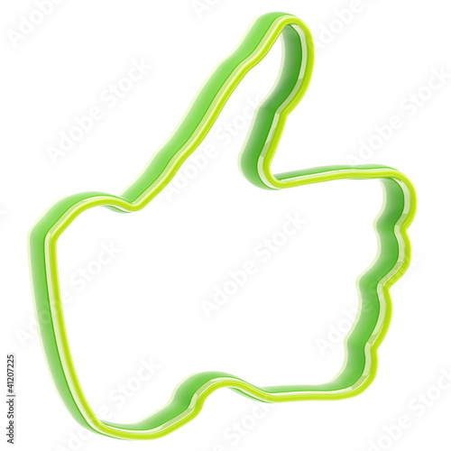 Thumb up icon as yes sign i...