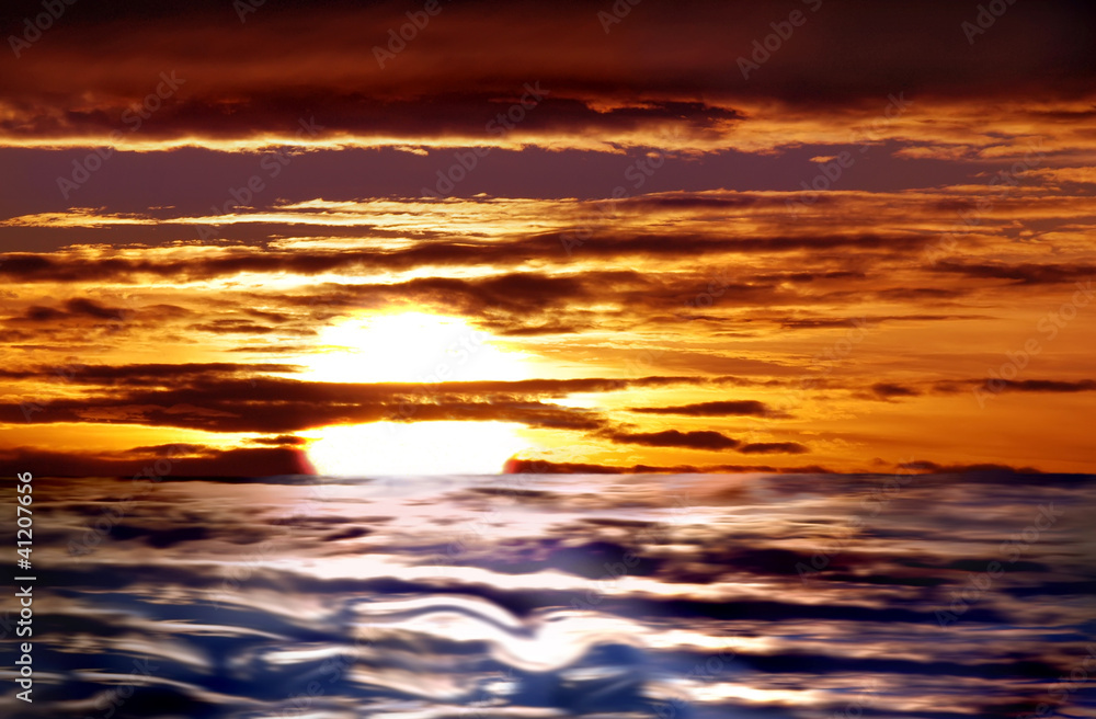 mystic sunset at sea
