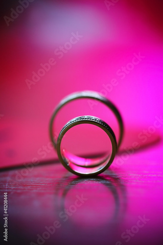 Beautiful union of wedding golden rings