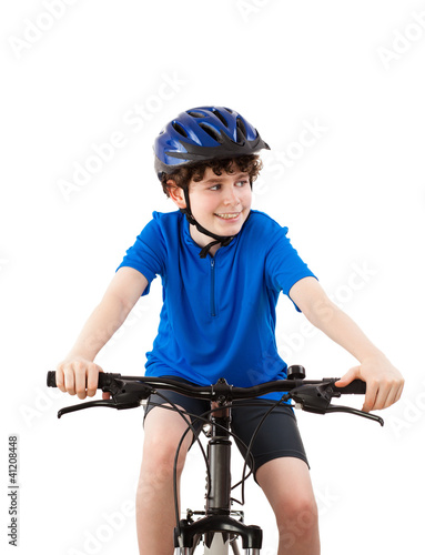 Cyclist isolated on white background