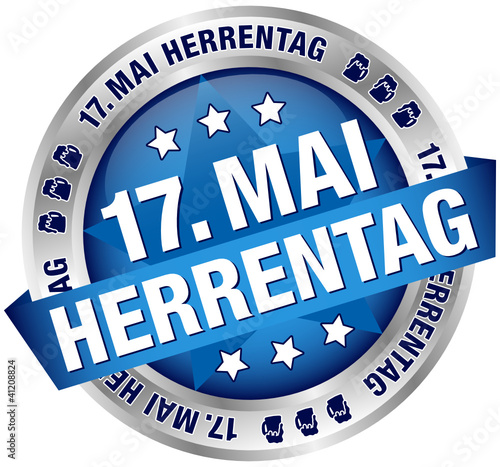 Button Banner "17. Mai Herrentag" blau/silber