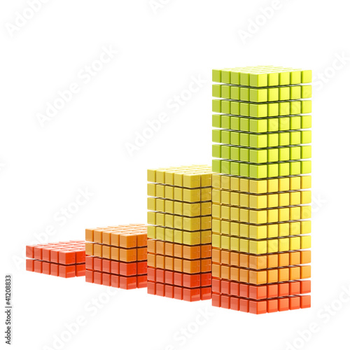 Growth bar graph isolated