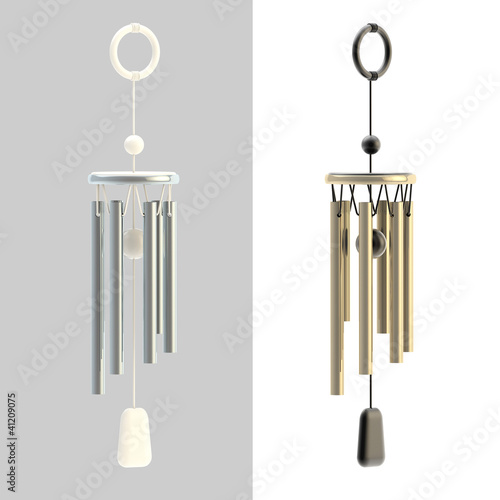 Feng Shui wind chime isolated photo