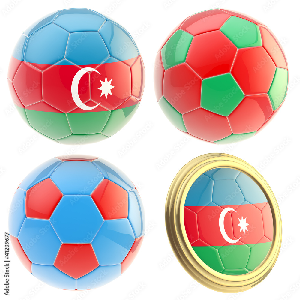 Fototapeta premium Azerbaijan football team attributes isolated