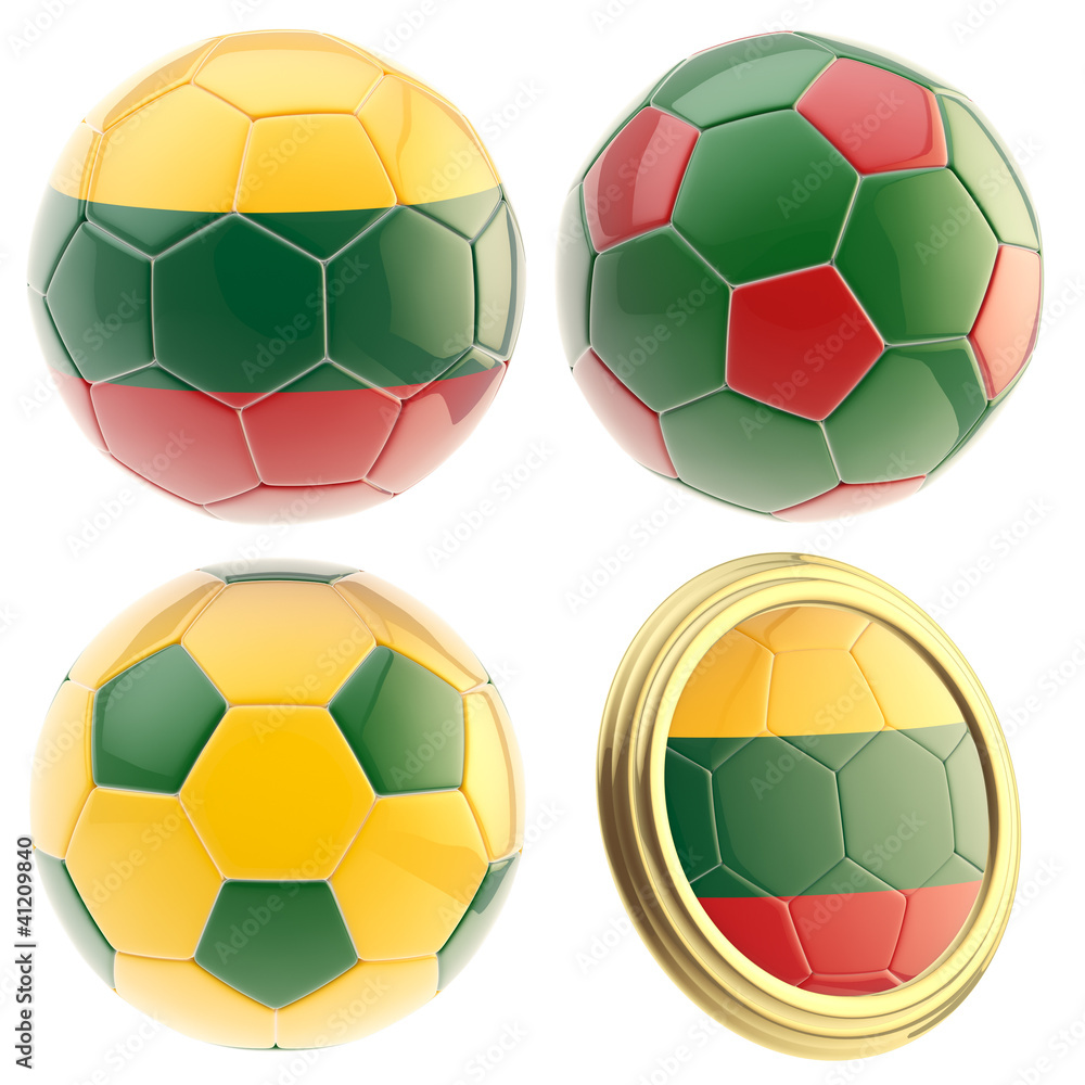 Fototapeta premium Lithuania football team attributes isolated