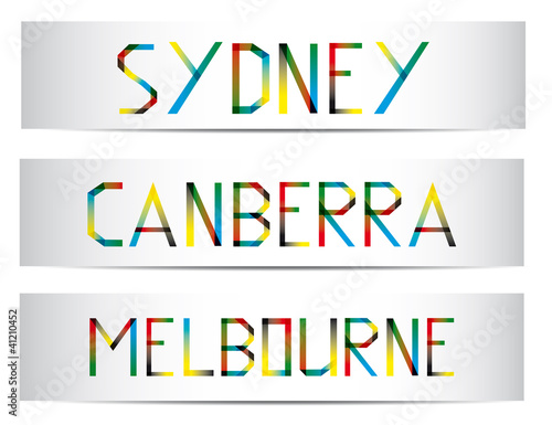Bannières Sydney-Canberra-Melbourne