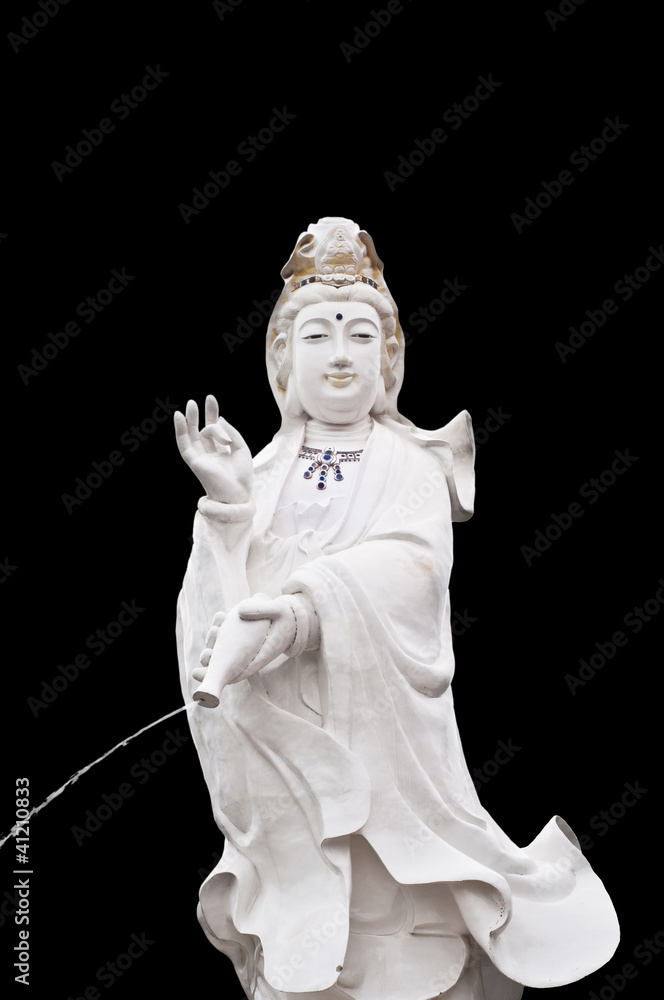 Quan Yin statue isolated.