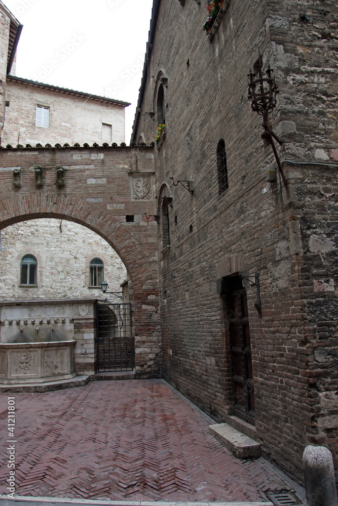 Famous fountains in the center of Perugia