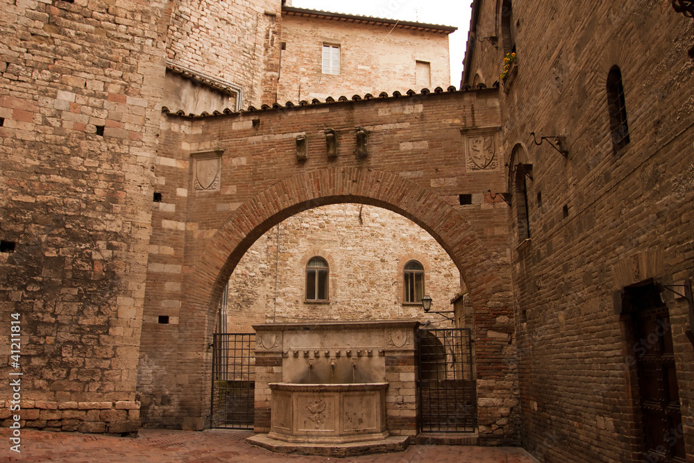 Famous fountains in the center of Perugia