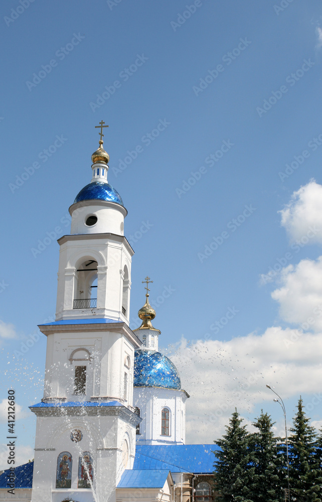 Bell tower of monastery in Maloyaroslavets Russia Bell tower of monastery in Maloyaroslavets Russia