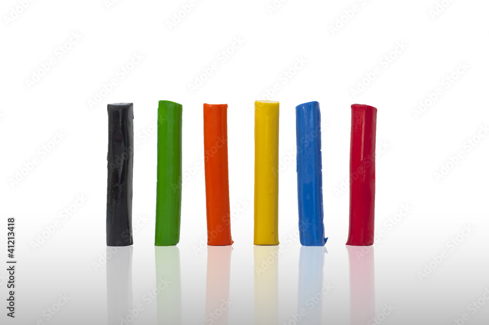 Colorful Plasticin sticks on white background Colorful Plasticin sticks on white background