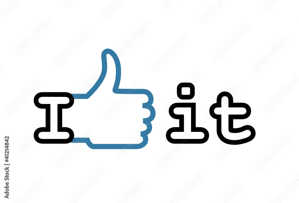 Illustration of Like icon isolated on white Illustration of Like icon isolated on white