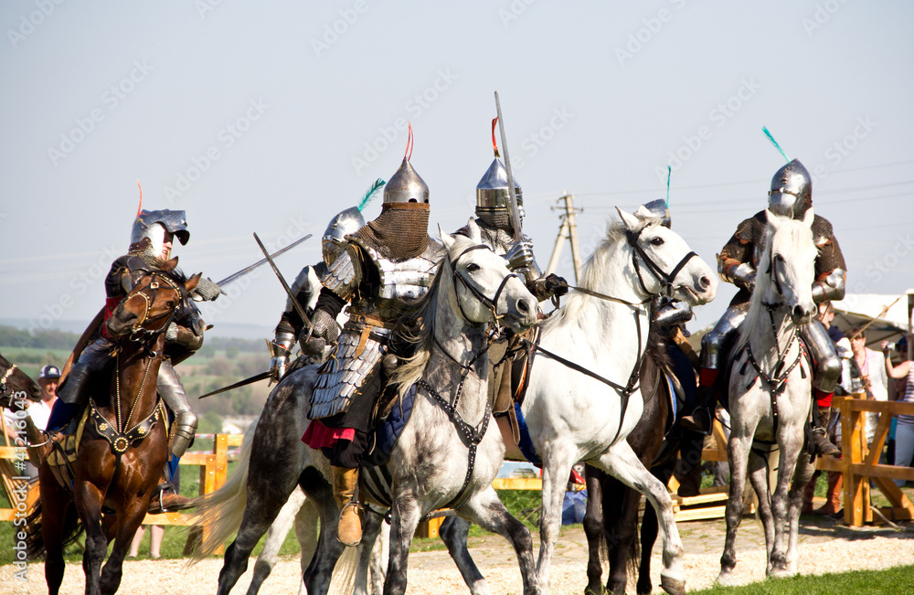 Naklejka premium Knights battle