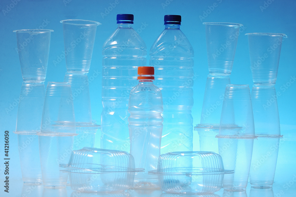 Naklejka premium plastic cup and bottle