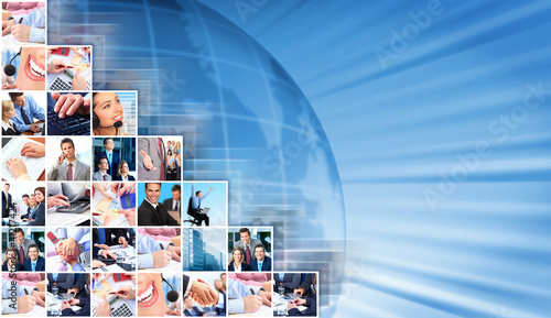 Business people collage background.