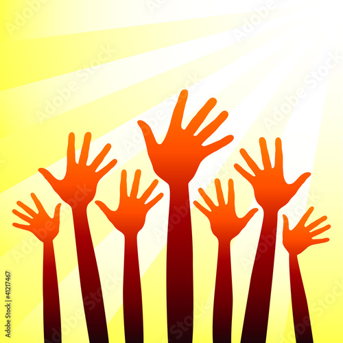 Heatwave hands vector.