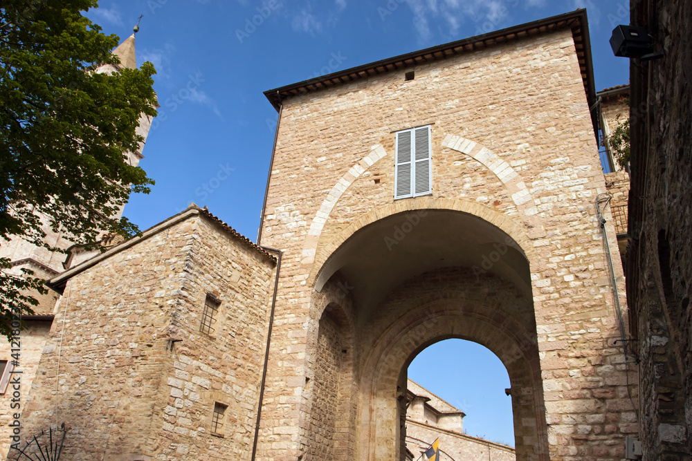 View of the access door to the town of Assisi