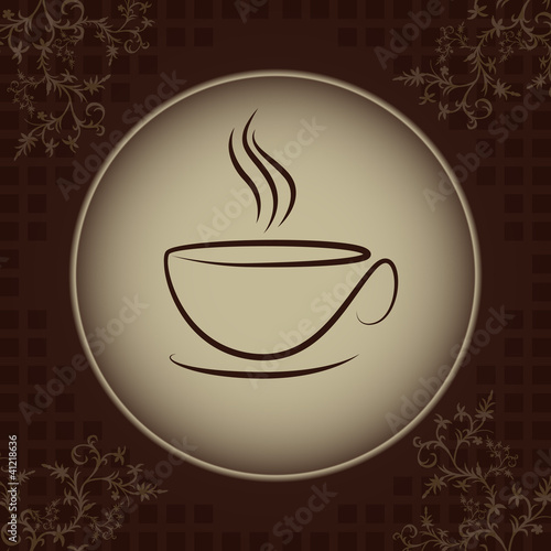 Bitkisel motifli kahve logosu