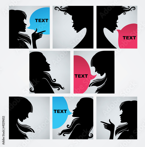 vector collection of avatar, icons and speech clouds