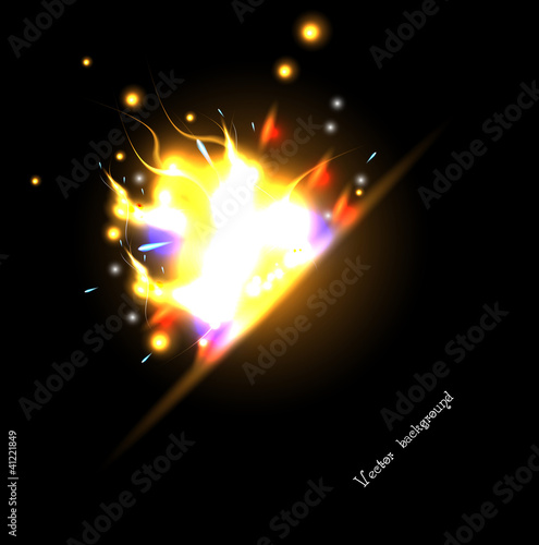 solar flash eclipse. abstract fire