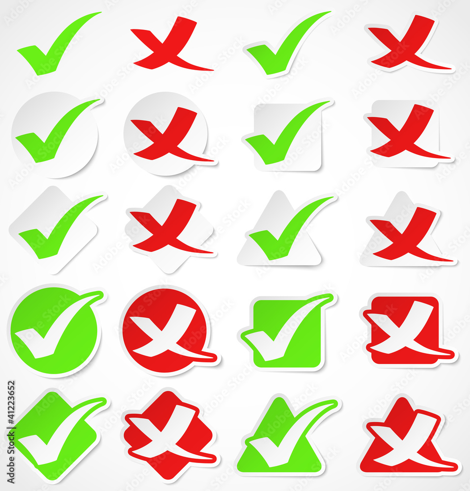 Vector check mark stickers Vector check mark stickers