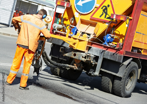 Εκτύπωση καμβά Asphalt patching roadworks