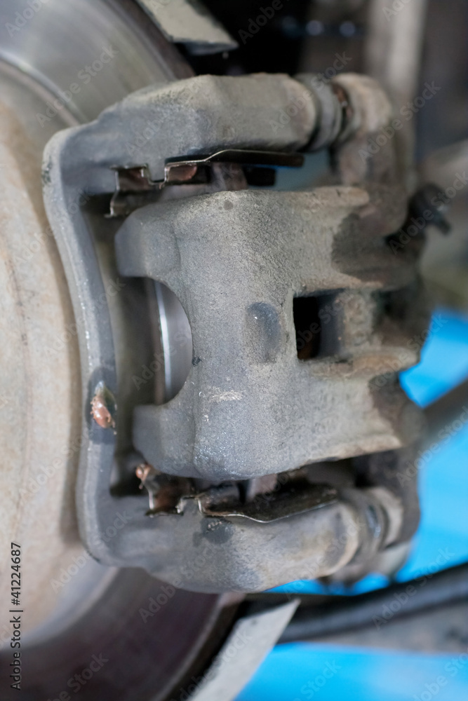 car brake gear under the car suspension