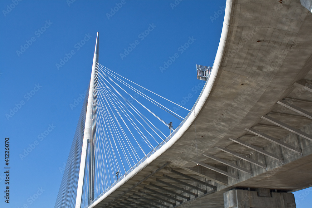 Overpass to bridge over blue sky Overpass to bridge over blue sky