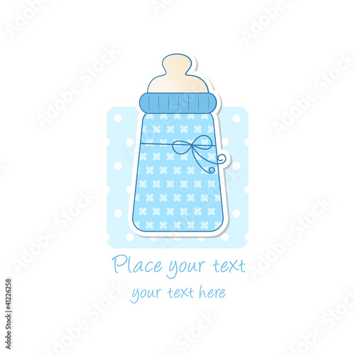 baby shower - nascita bambino - biberon azzurro
