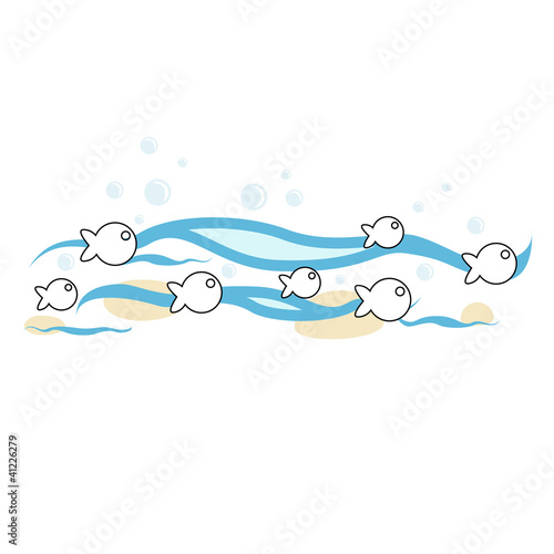 fishes background - pesciolini onde bolle e sassi