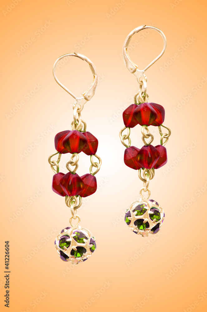 Jewellery concept with nice earrings Jewellery concept with nice earrings