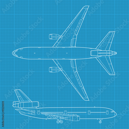 High detailed vector illustration of modern civil airplane