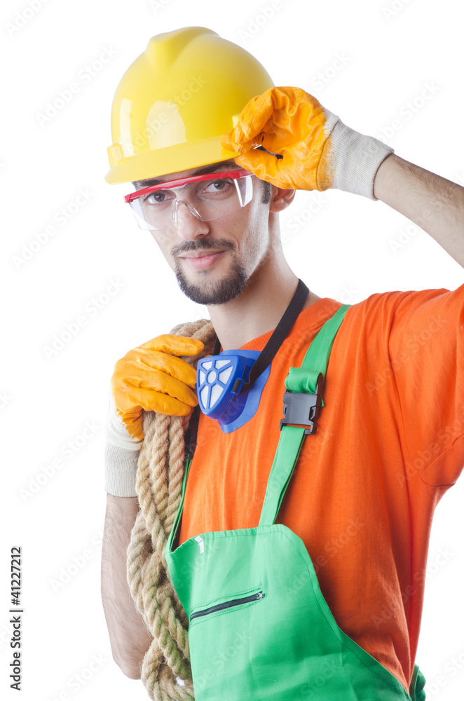 Construction worker isolated on white Construction worker isolated on white