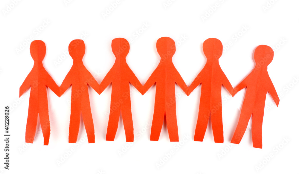 Paper people isolated on white Paper people isolated on white