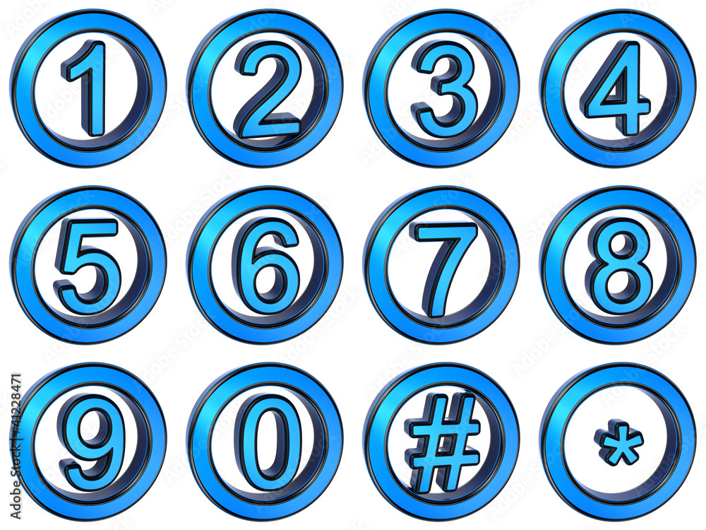Numbers set over white background Numbers set over white background