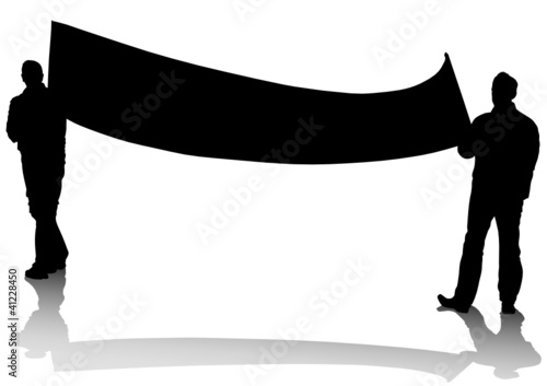 People whit banner