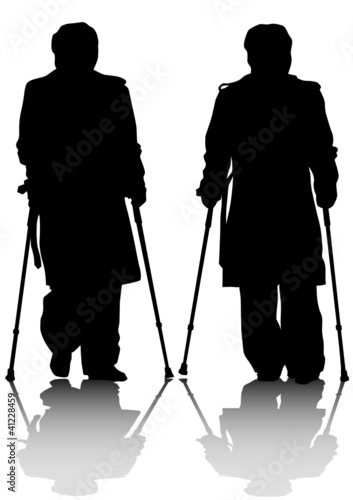 Two mans whit crutches