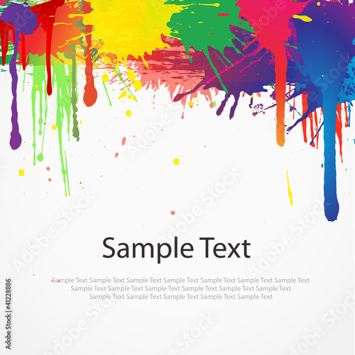 Colorful paint splat on white