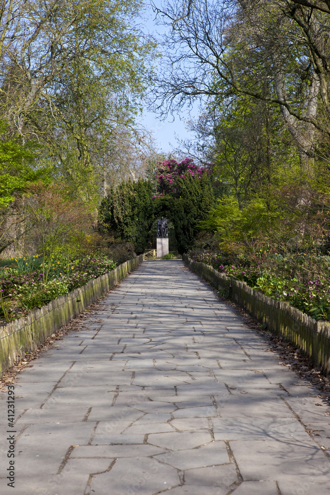 Pathway in Holland Park Leading to the Statue of Lord Holland