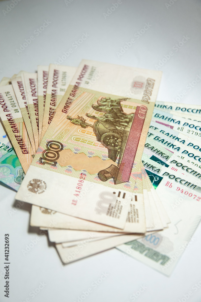many 100 and 1000 rouble bills many 100 and 1000 rouble bills