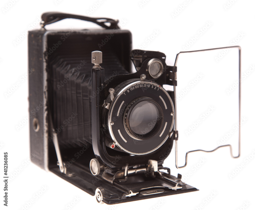 Old camera on a white background