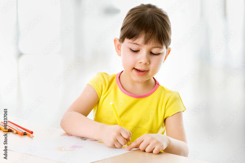 Girl is drawing Girl is drawing