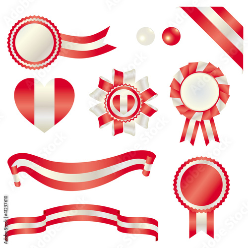 set of a austrian national flag