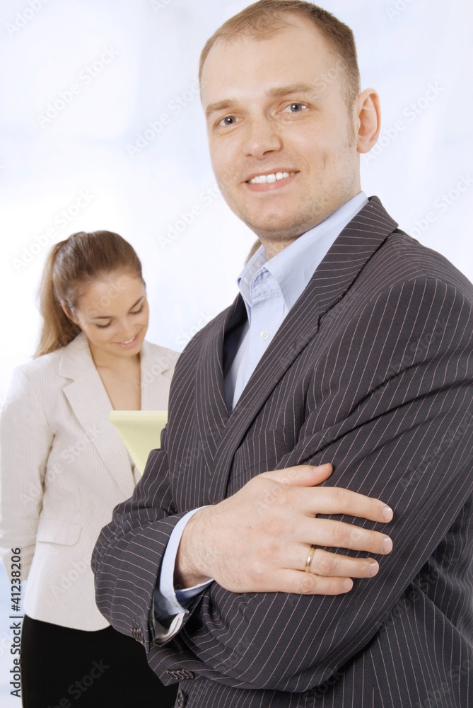 Full length of successful business man