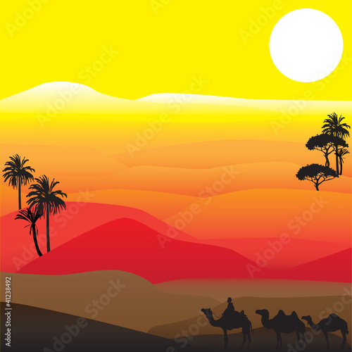 silhouettes of African desert