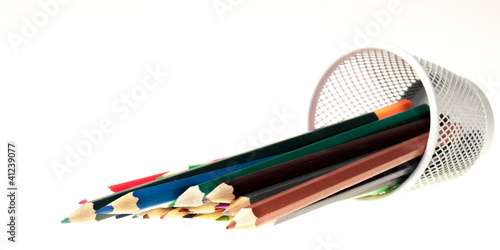 Tableau sur toile color pencils isolated on white background